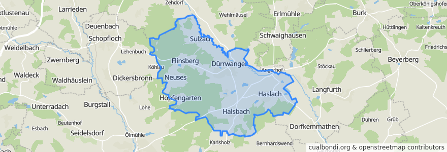 Mapa de ubicacion de Dürrwangen.