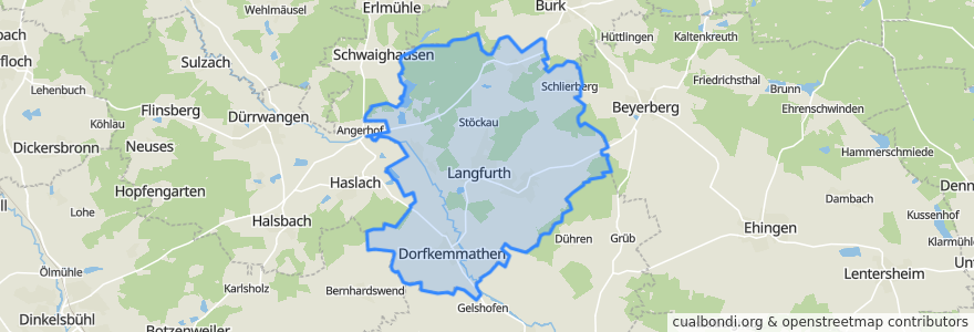 Mapa de ubicacion de Langfurth.