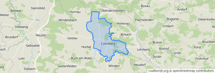 Mapa de ubicacion de Colmberg.