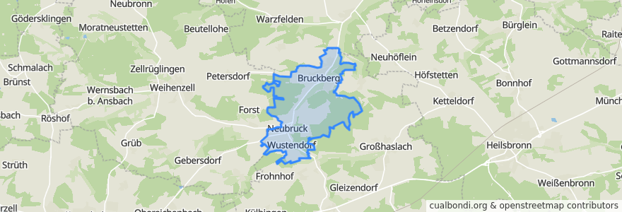 Mapa de ubicacion de Bruckberg.