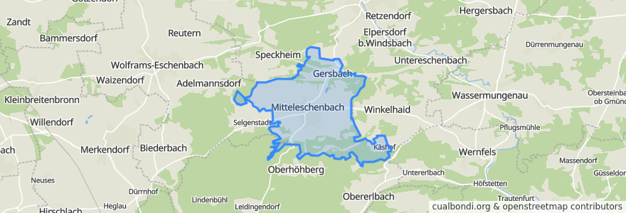 Mapa de ubicacion de Mitteleschenbach.