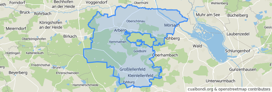 Mapa de ubicacion de Arberg.