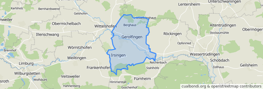 Mapa de ubicacion de Gerolfingen.