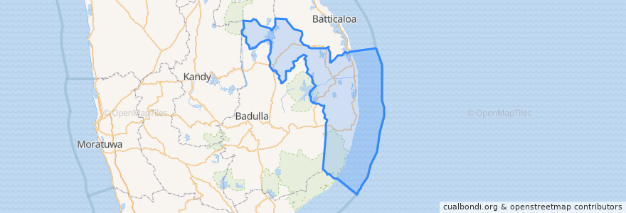 Mapa de ubicacion de Ampara District.