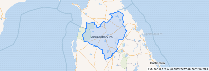 Mapa de ubicacion de Anuradhapura District.