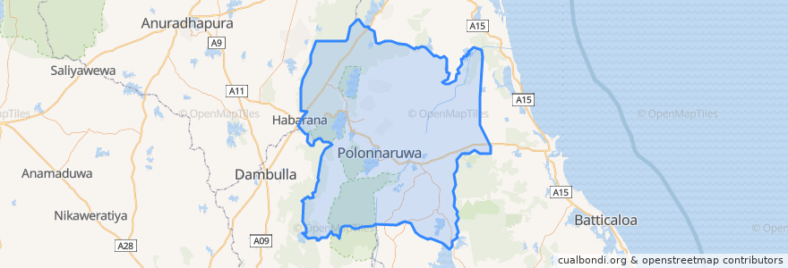 Mapa de ubicacion de Polonnaruwa District.