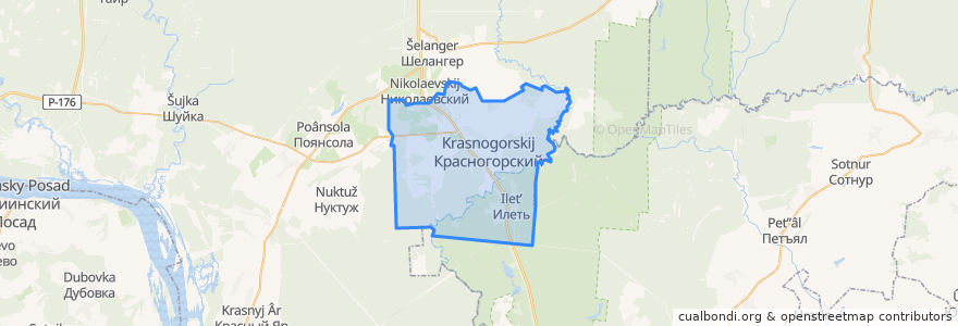 Mapa de ubicacion de городское поселение Красногорский.