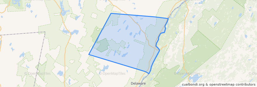 Mapa de ubicacion de Delaware Township.