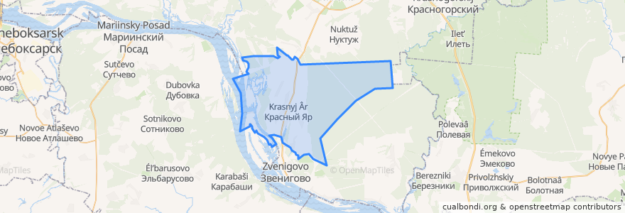 Mapa de ubicacion de Красноярское сельское поселение.