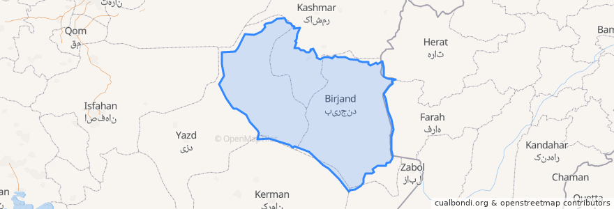 Mapa de ubicacion de Khorasan Selatan.