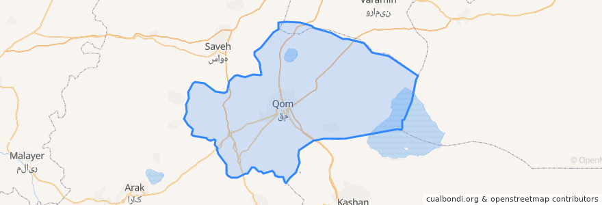 Mapa de ubicacion de Qom.