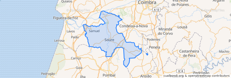 Mapa de ubicacion de Soure.