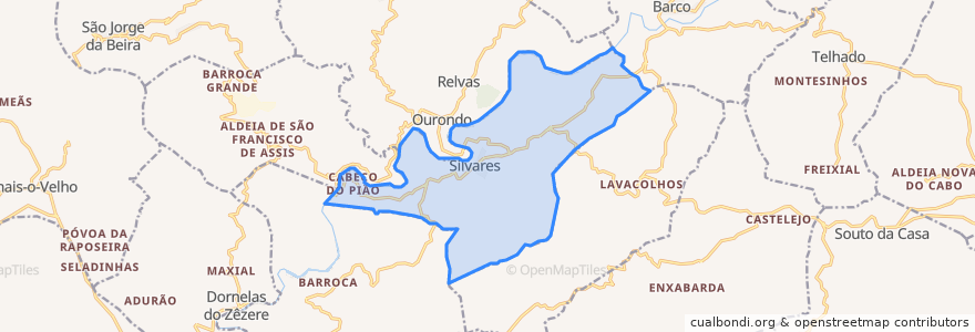 Mapa de ubicacion de Silvares.