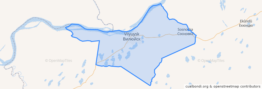 Mapa de ubicacion de городское поселение Вилюйск.