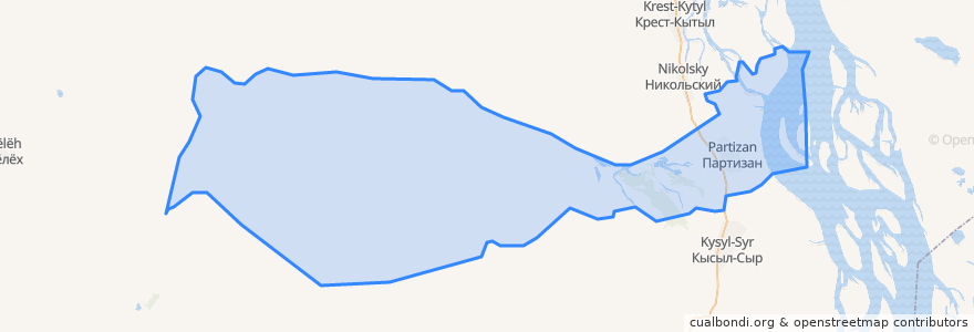 Mapa de ubicacion de Партизанский наслег.