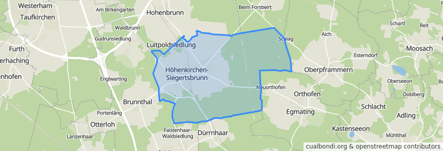 Mapa de ubicacion de Höhenkirchen-Siegertsbrunn.