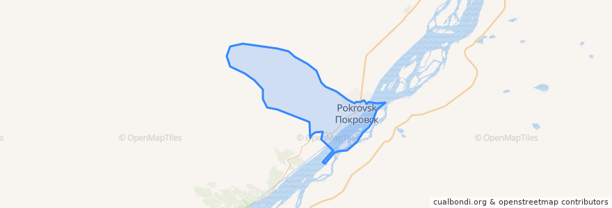 Mapa de ubicacion de городское поселение Покровск.