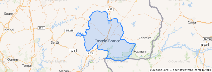 Mapa de ubicacion de Castelo Branco.