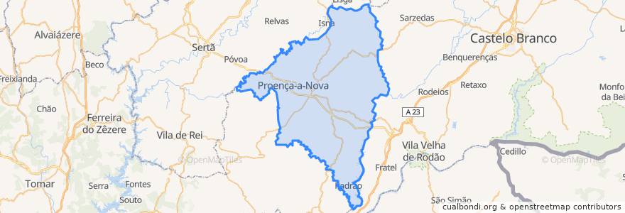 Mapa de ubicacion de Proença-a-Nova.