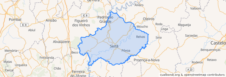 Mapa de ubicacion de Sertã.