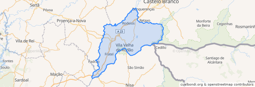 Mapa de ubicacion de Vila Velha de Ródão.