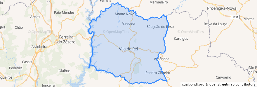 Mapa de ubicacion de Vila de Rei.