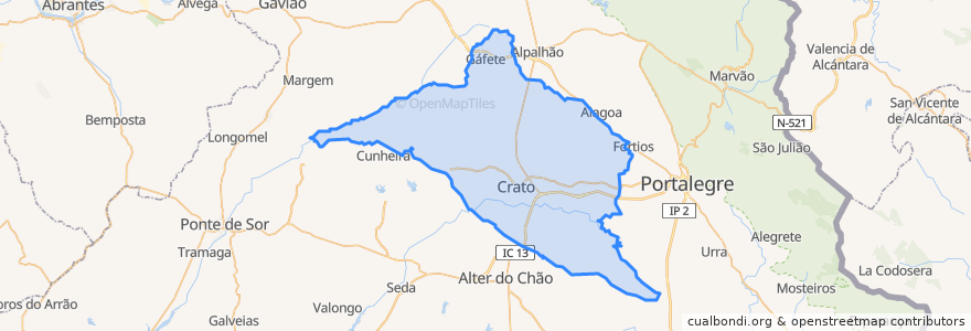 Mapa de ubicacion de Crato.