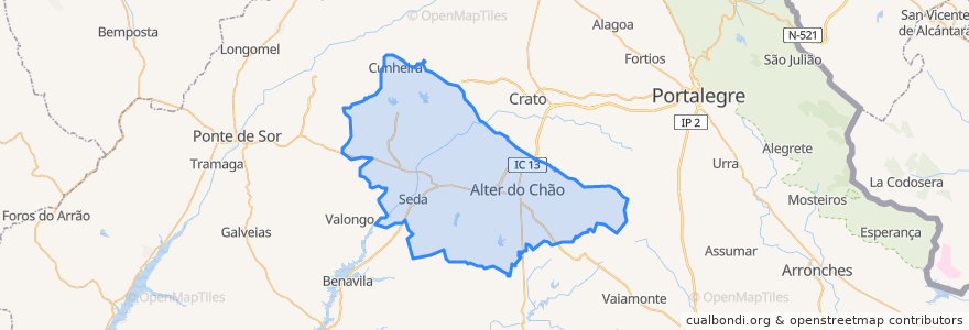 Mapa de ubicacion de Alter do Chão.