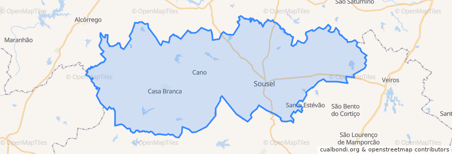 Mapa de ubicacion de Sousel.