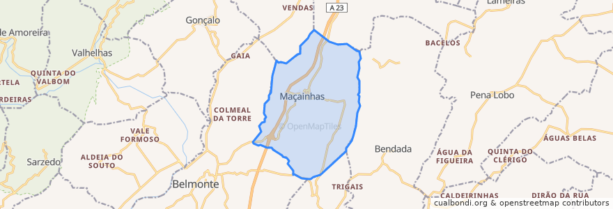 Mapa de ubicacion de Maçainhas.