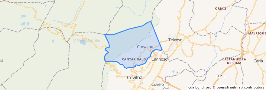 Mapa de ubicacion de Cantar-Galo e Vila do Carvalho.