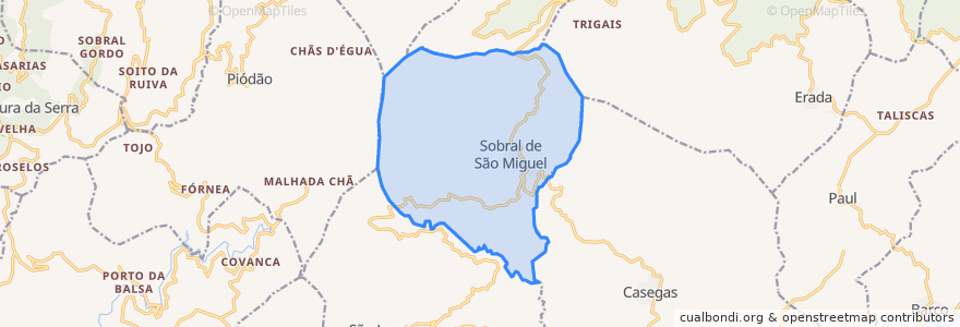 Mapa de ubicacion de Sobral de São Miguel.