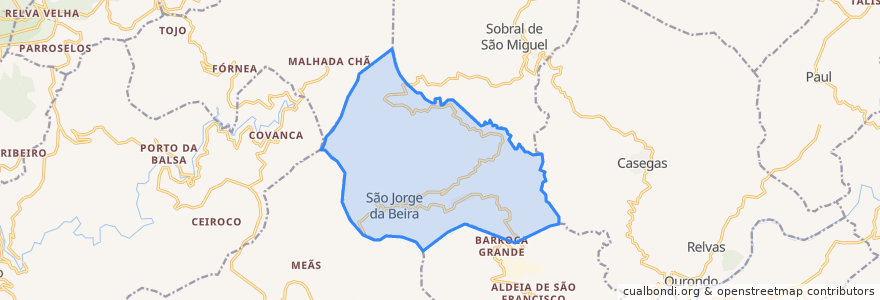 Mapa de ubicacion de São Jorge da Beira.