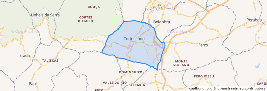 Mapa de ubicacion de Tortosendo.