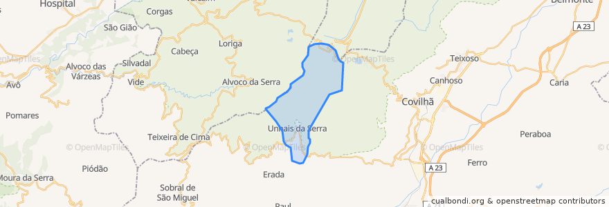 Mapa de ubicacion de Unhais da Serra.