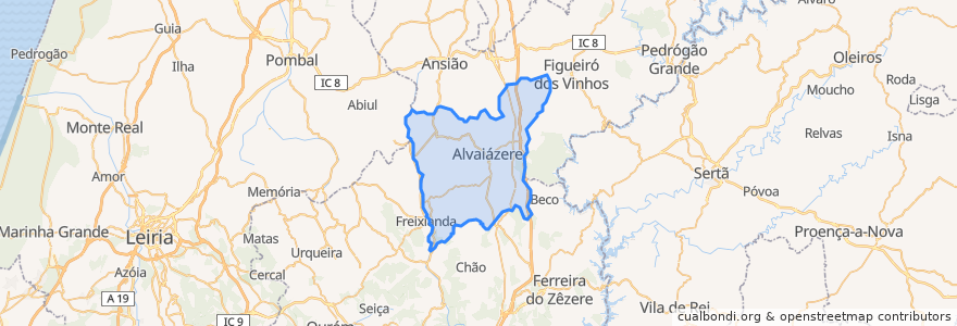 Mapa de ubicacion de Alvaiázere.