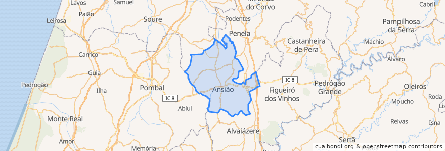 Mapa de ubicacion de Ansião.