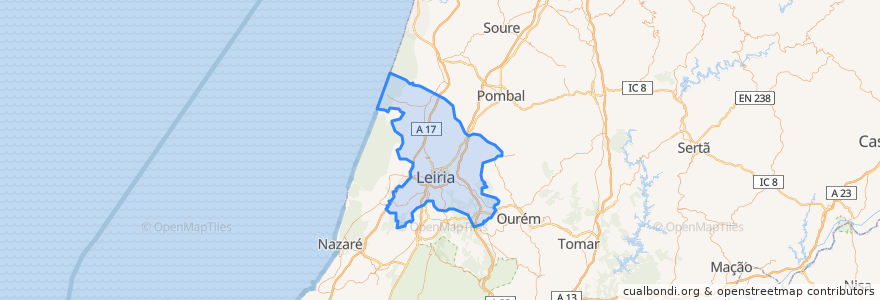 Mapa de ubicacion de Leiria.