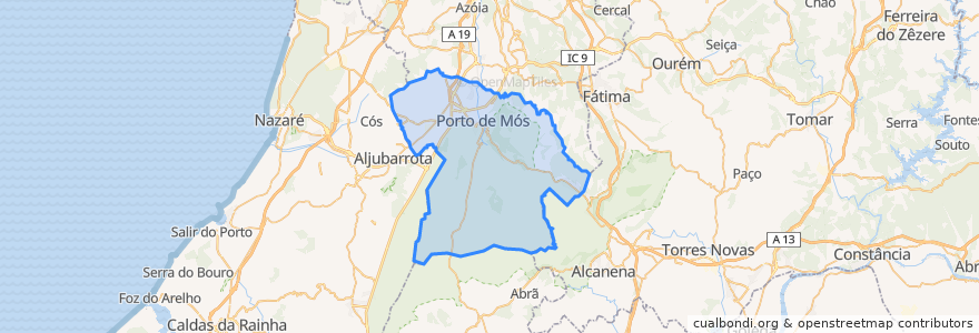 Mapa de ubicacion de Porto de Mós.