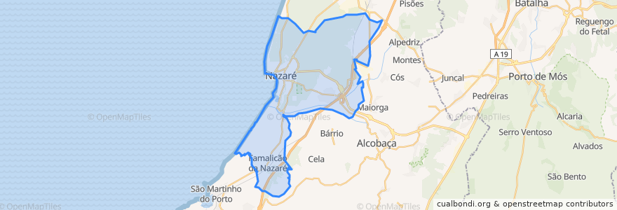 Mapa de ubicacion de Nazaré.