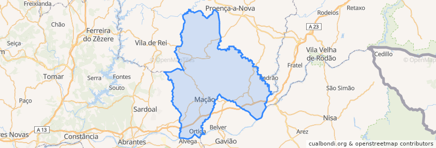 Mapa de ubicacion de Mação.