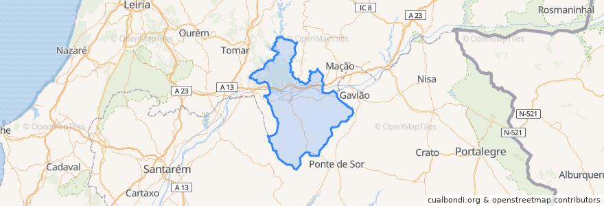 Mapa de ubicacion de Abrantes.