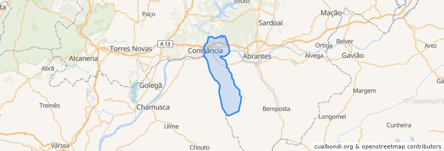 Mapa de ubicacion de Constância.