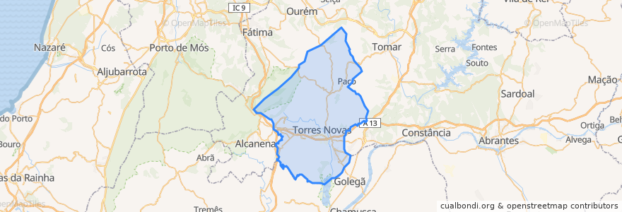 Mapa de ubicacion de Torres Novas.