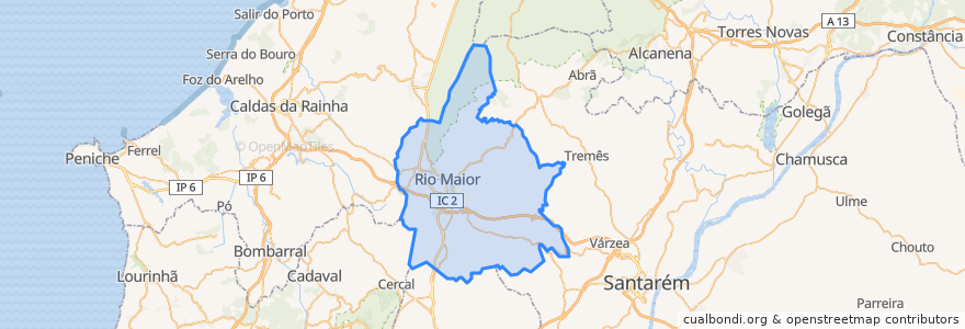 Mapa de ubicacion de Rio Maior.