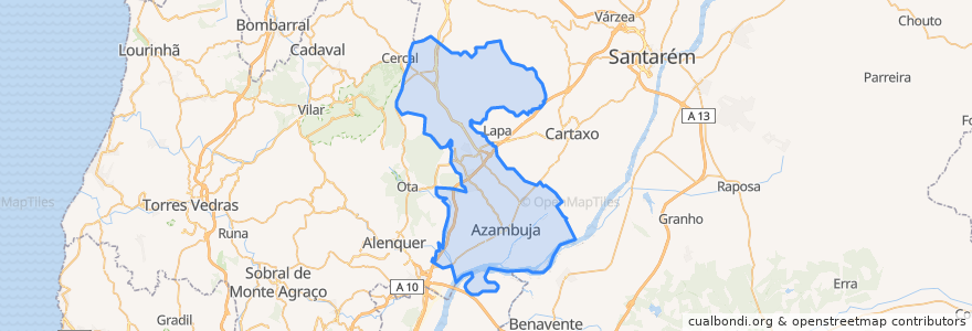 Mapa de ubicacion de Azambuja.