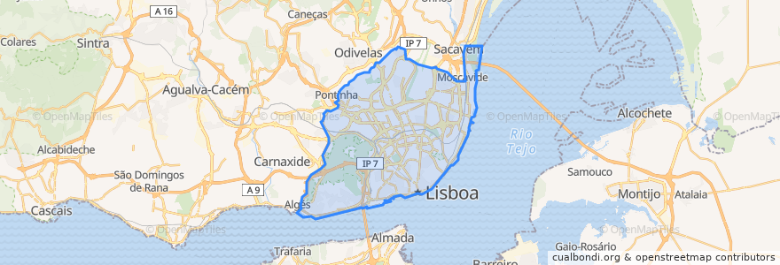 Mapa de ubicacion de Lisbona.