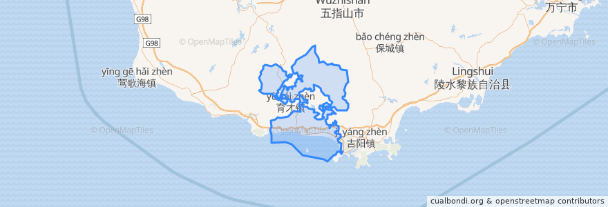 Mapa de ubicacion de 天涯区.