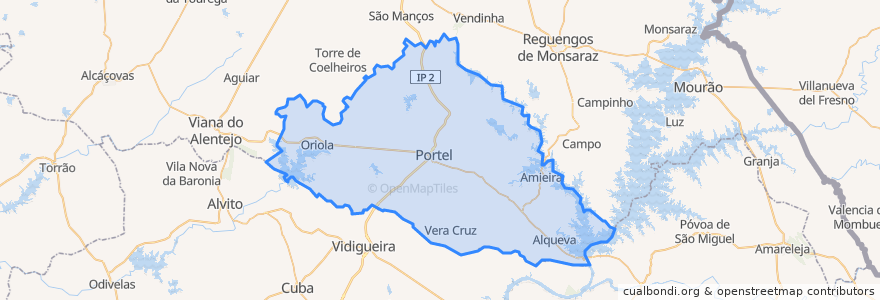 Mapa de ubicacion de Portel.