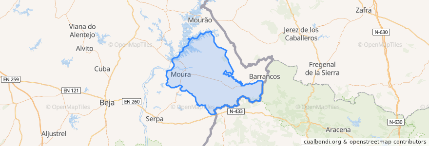 Mapa de ubicacion de Moura.